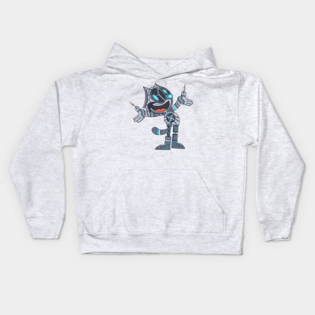 mecha cyborg felix the cat Kids Hoodie by ryroxtoons